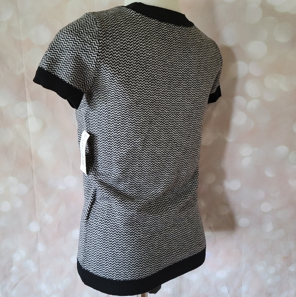 Maison Jules Ribbed Ringer Short Sleeve Sweater - Picture 9 of 14